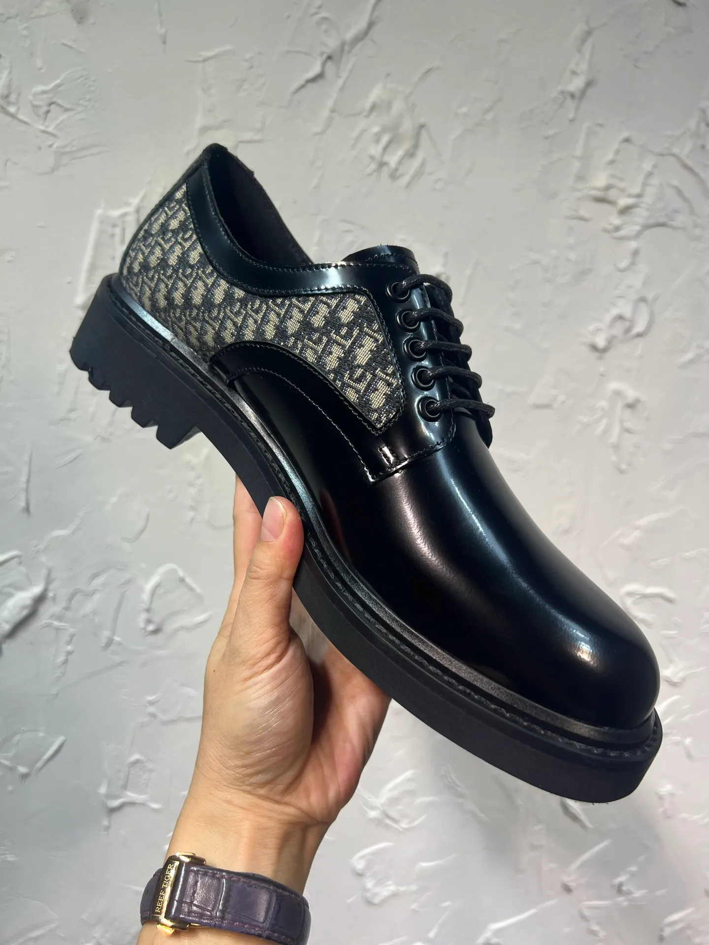 Men's shoes 💰780💰 🔥🔥🔥3990 The latest Dior/Dior men's logo leather shoes, lace-up GRANVILLE moccasin loafers, original version developed one to one, imported cowhide open edge beads on the surface, cowhide lining, complete packaging code number 39-46